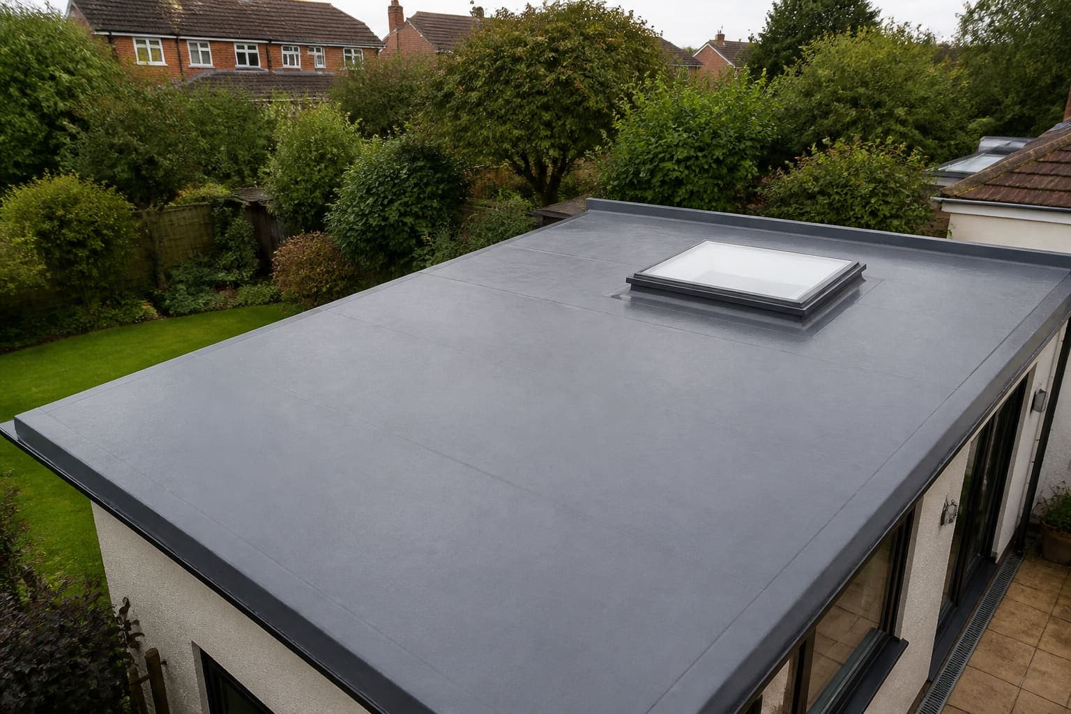 Example photograph of a completed domestic flat roof